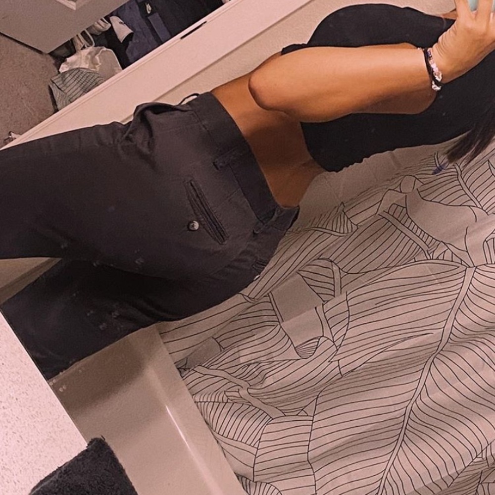 black low rise pants!